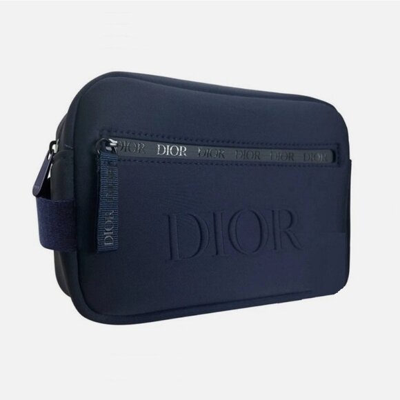 DIOR Sauvage Men's Navy Blue Toiletry Accessories Bag Tote Pouch Brand New - Picture 2 of 10